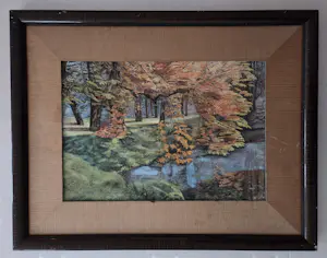 Onbekend - Bosgezicht met vijver. OPHALEN. kopen? Bied vanaf 20!