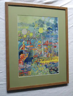 Onbekend - Acryl , ingelijst , Surrealistische voorstelling – Rachel Varekamp - 1970 kopen? Bied vanaf 70!