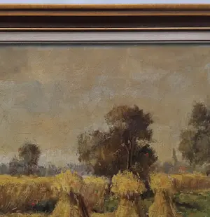 Clemens Wolters - Landschap met hooibergen kopen? Bied vanaf 50!