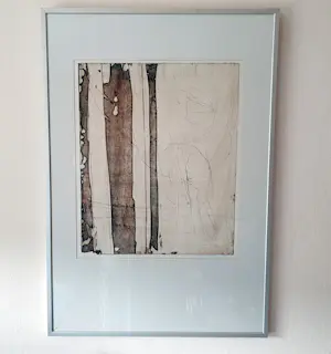 Buy Cees Kortlang - Abstracte lijnen naast man/vrouw figuur? Bid from 55!