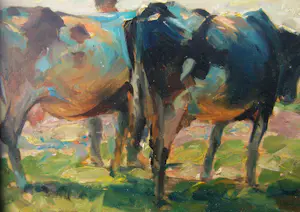 Onbekend - Boer met koeien (gesigneerd J A .62} kopen? Bied vanaf 70!