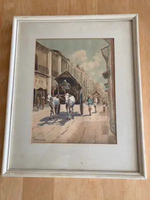Soewardja - Straatbeeld met kar door koeienspan getrokken kopen? Bied vanaf 30!