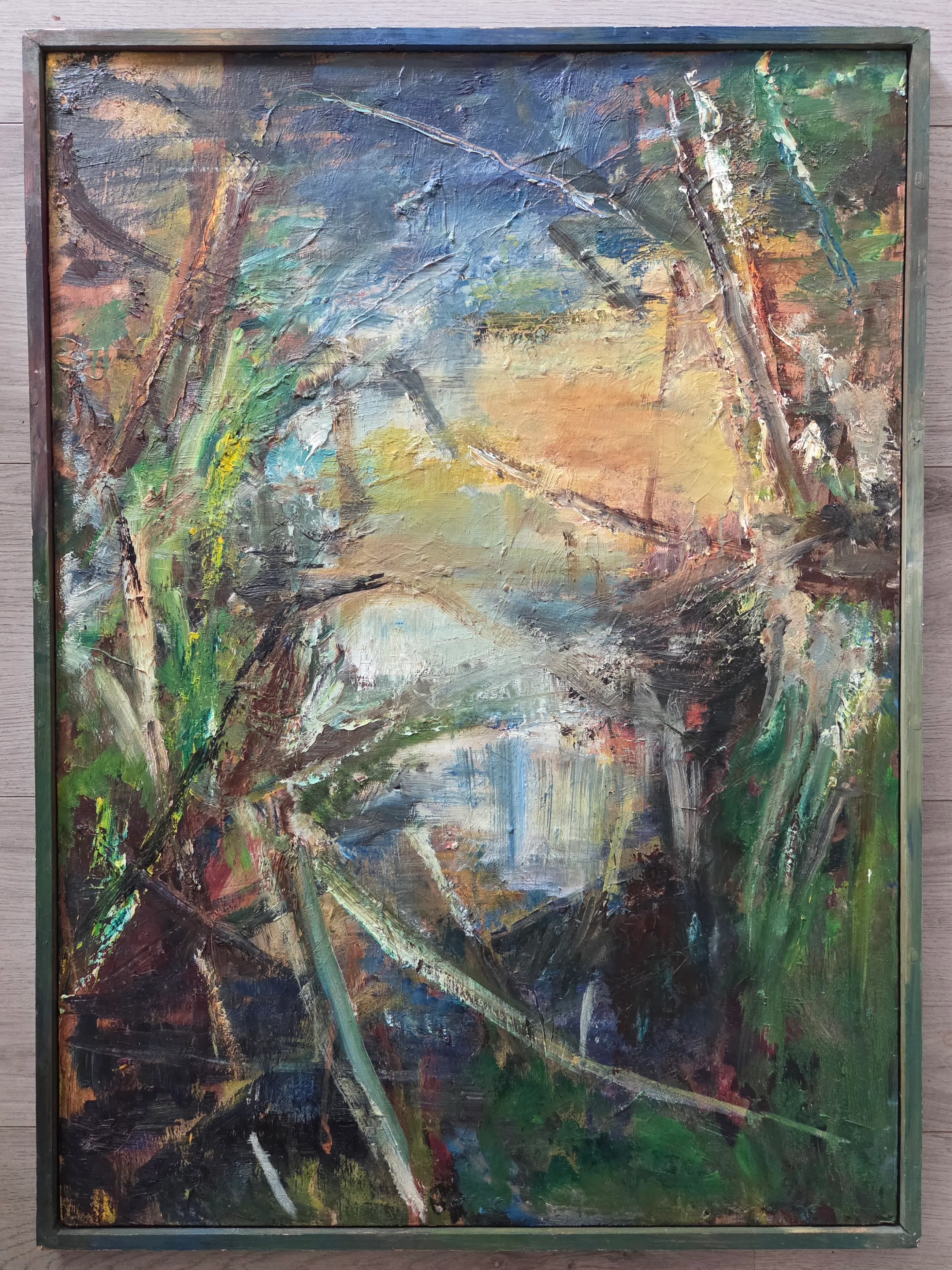 Onbekend - Abstract landschap. kopen? Bied vanaf 40!