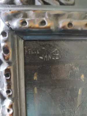 Felix Jansé - Olieverfschilderij met voorstelling van een koe in een stal kopen? Bied vanaf 150!