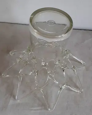 Onbekend - Handgeblazen "tralie" vaas in glas/kristal kopen? Bied vanaf 10!