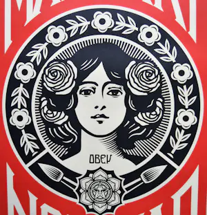 Buy Shepard Fairey - MAKE ART NOT WAR - Gesigneerd? Bid from 20!