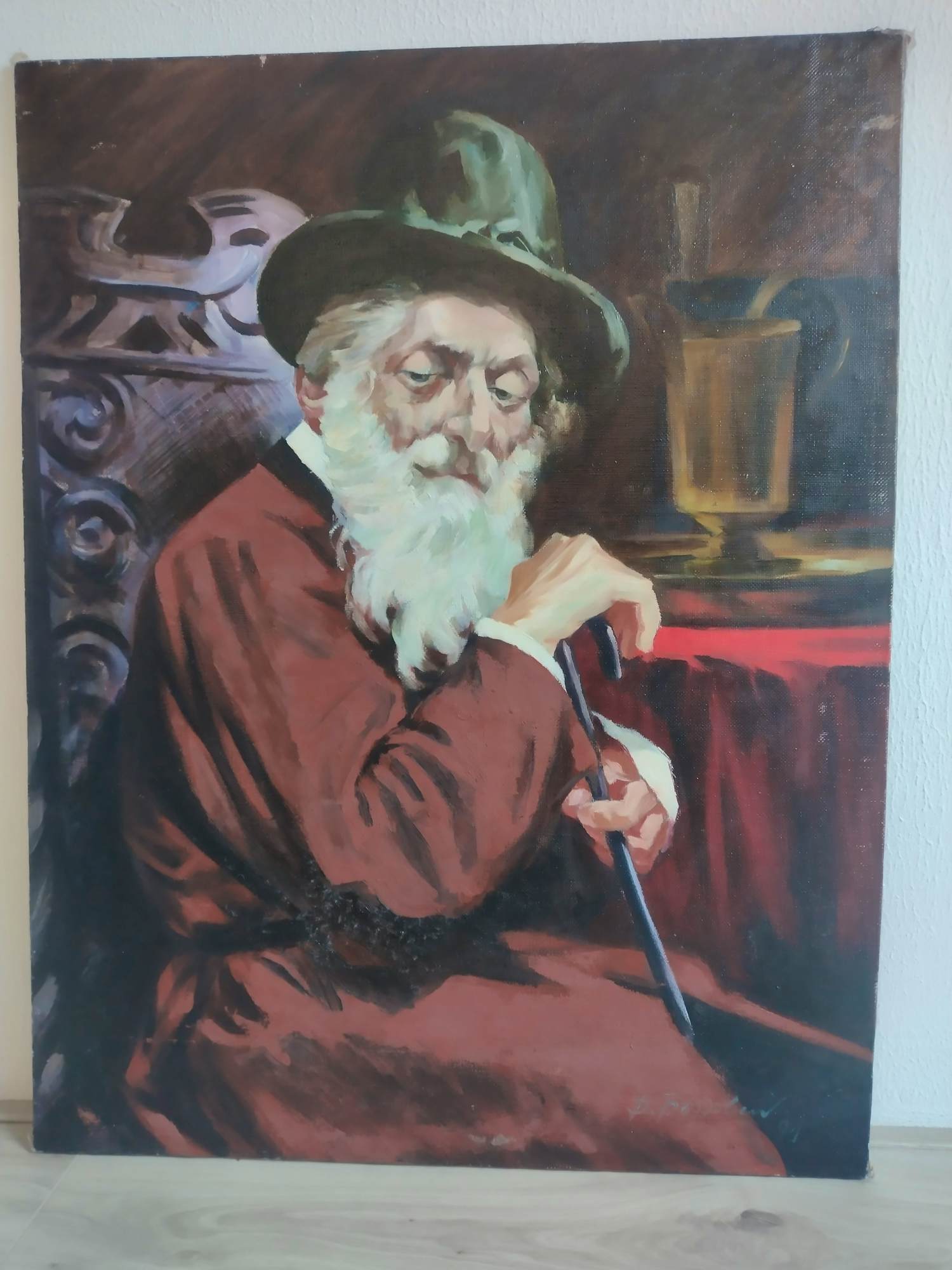 Russische School - Oude man met stok kopen? Bied vanaf 85!