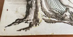 Onbekend - Hand gedecoreerde tegel met een allegorische voorstelling kopen? Bied vanaf 20!