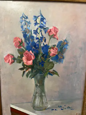 Onbekend - gesigneerd LS, stilleven met vaas met bloemen kopen? Bied vanaf 60!