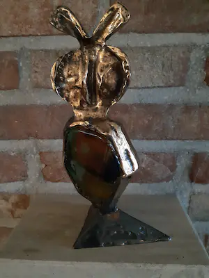 Yves Lohe - Uil in brons en glaspasta kopen? Bied vanaf 70!