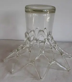 Onbekend - Handgeblazen "tralie" vaas in glas/kristal kopen? Bied vanaf 10!