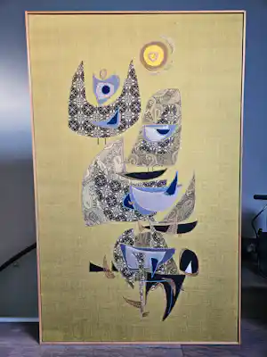 Wim Schuite - Textiel kunstwerk verkauft für € 120!
