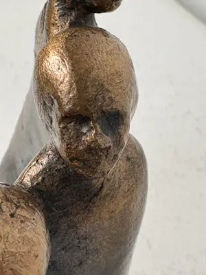 Willem van der Velden - Zwaar bronzen beeld, drie mannen kopen? Bied vanaf 80!