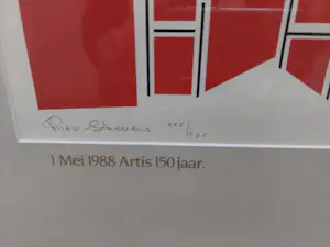 Theo Stevens - 1 Mei 1988 Artis 150 jaar - Ingelijst kopen? Bied vanaf 20!