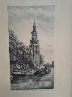 Frans IJserinkhuijsen - 1892-1959) Montelbaanstoren, Amsterdam kopen? Bied vanaf 20!