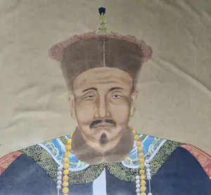 Onbekend - Twee Chinese Voorouder Schilderingen - Verf op zijde- 110 x 75 kopen? Bied vanaf 350!