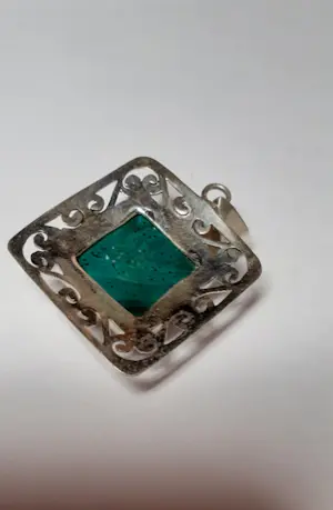 Nieuwe zilveren hanger met malachiet kopen? Bied vanaf 35!