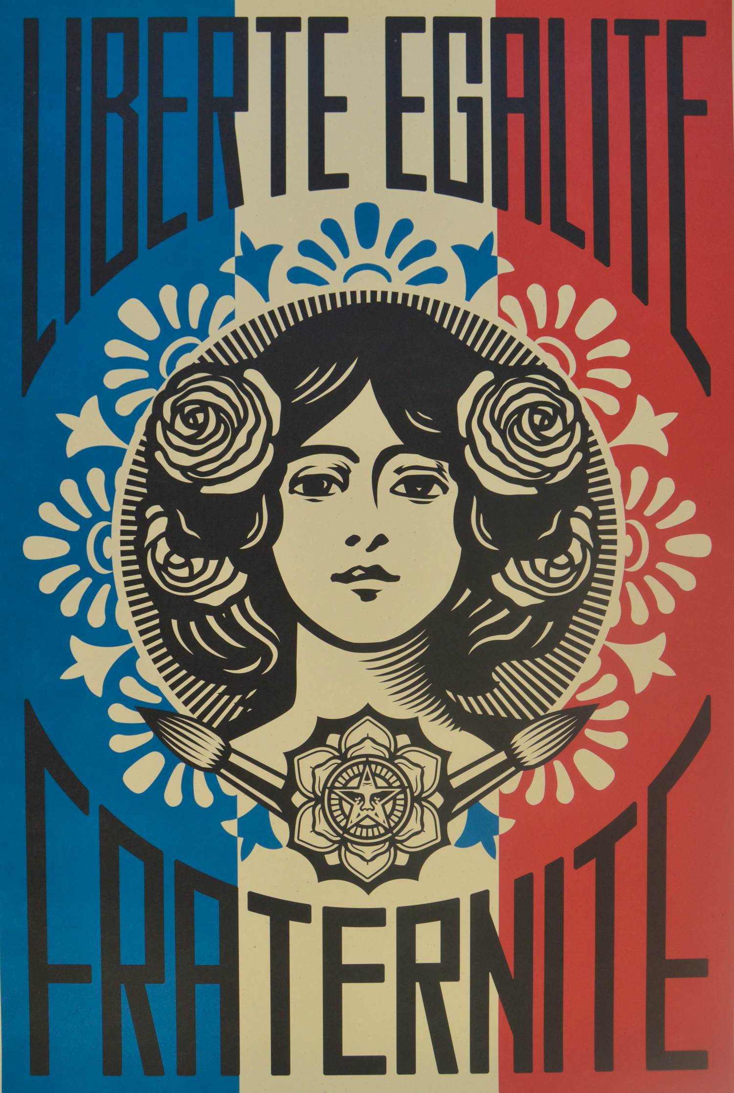 Shepard Fairey - LIBERTÉ, ÉGALITÉ, FRATERNITÉ - gesigneerd kopen? Bied vanaf 20!