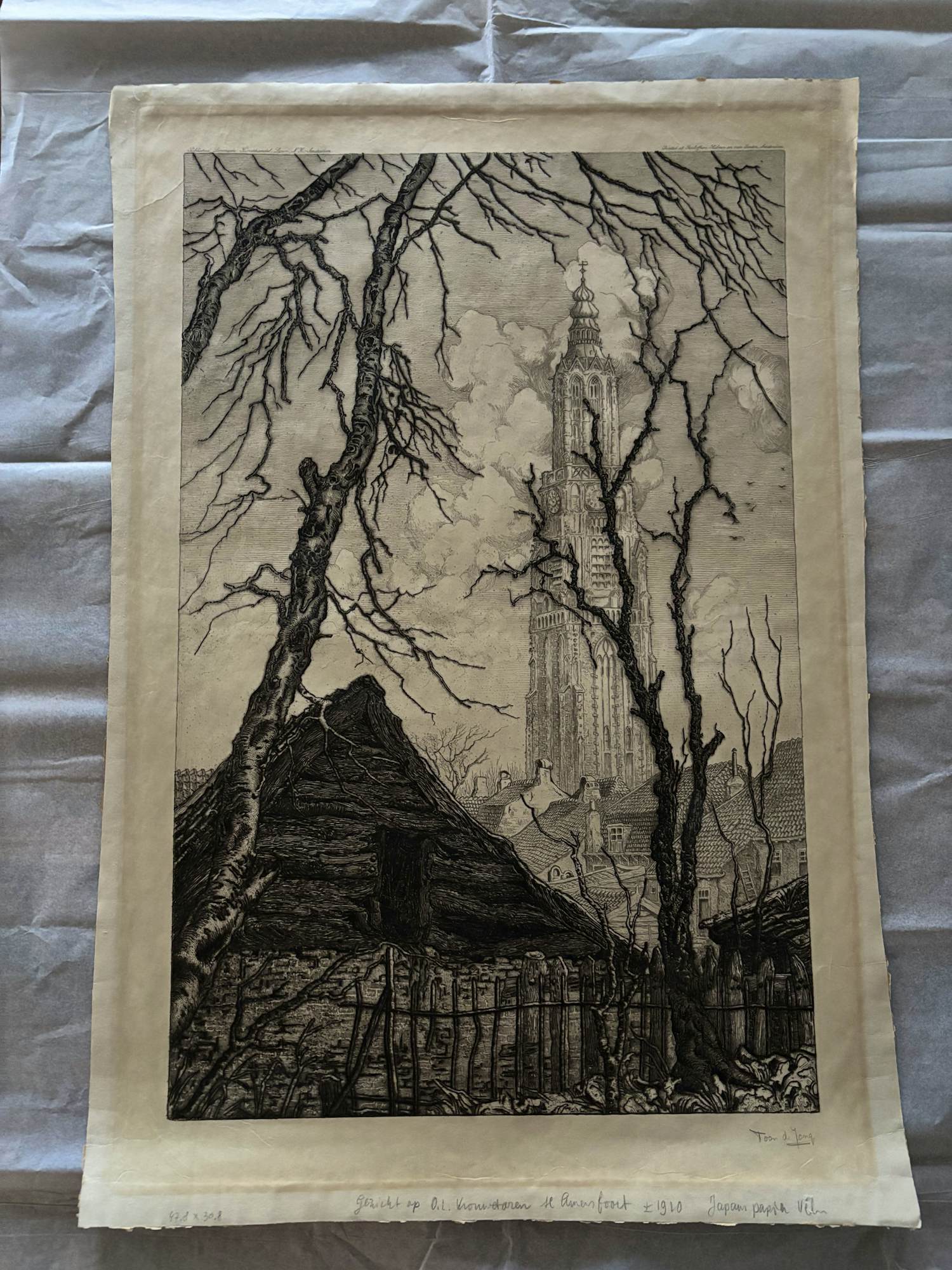 Toon de Jong - Gezicht op Onze Lieve Vrouwentoren te Amersfoort kopen? Bied vanaf 40!