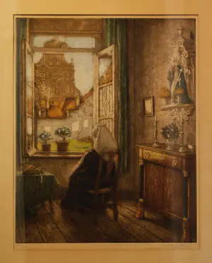 AcheterAlbert Geudens - Zicht van een begijntje op Mechelen door een venster? Enchérissez de 40!