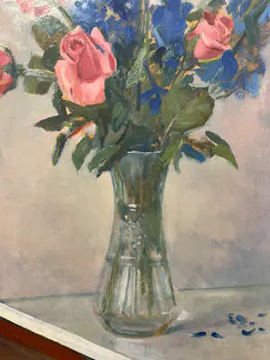 Onbekend - gesigneerd LS, stilleven met vaas met bloemen kopen? Bied vanaf 60!