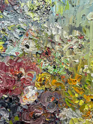 Onbekend - olieverf op doek | 'Bloemenpracht (INGELIJST) kopen? Bied vanaf 20!