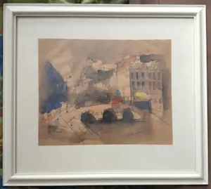 Onbekend - Amsterdams stadsgezicht met de Koepelkerk - Mogelijk Jan Rijlaarsdam (1911-2007) kopen? Bied vanaf 20!