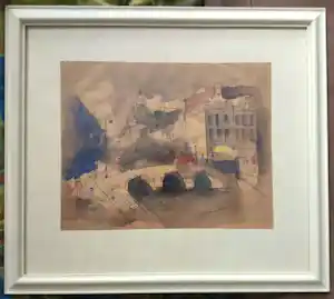 Onbekend - Amsterdams stadsgezicht met de Koepelkerk - Mogelijk Jan Rijlaarsdam (1911-2007) kaufen? Bieten Sie von 20!