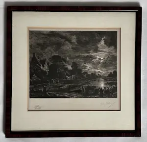 Willem Steelink (sr.) - Landschap bij maneschijn kopen? Bied vanaf 30!