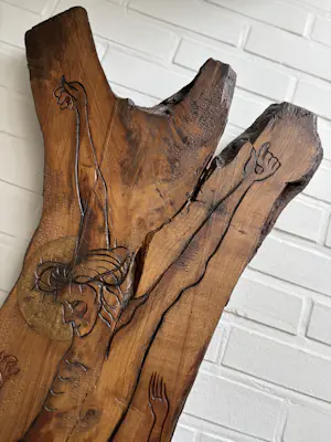 Albert (Bert) Van Den Broeck - Houtsculptuur Christus aan het kruis kopen? Bied vanaf 95!