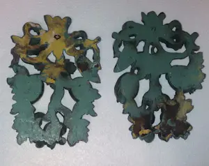 Onbekend - 2 x rijkelijk uitgesneden wanddecoratie met een granaat appelstruik kopen? Bied vanaf 35!