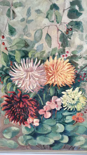 Tijmen Moll - Dahlia's in olieverf kopen? Bied vanaf 100!