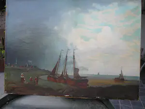 Niet of onleesbaar gesigneerd - Vissers en naderend onweer. kopen? Bied vanaf 1!