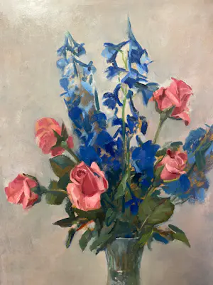 Onbekend - gesigneerd LS, stilleven met vaas met bloemen kopen? Bied vanaf 60!