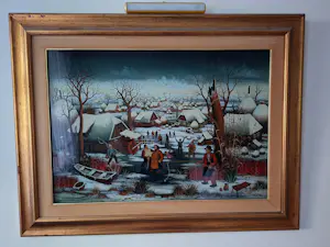 AcheterZeljko Seles - Groot winters dorpsgezicht met ijspret, 1979? Enchérissez de 500!