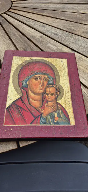 Onbekend - Paneel met Maagd Maria en kindje Jezus kopen? Bied vanaf 20!