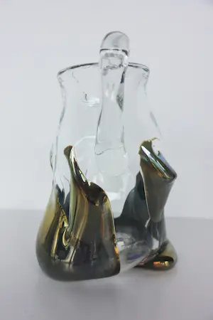 Onbekend - Organisch en asymetrisch gevormde glazen kan / karaf met metaaleffect kopen? Bied vanaf 70!