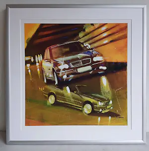 Marcel Bastiaans - Gelitimeerde zeefdruk, Titel: Mercedes in beeld kopen? Bied vanaf 50!