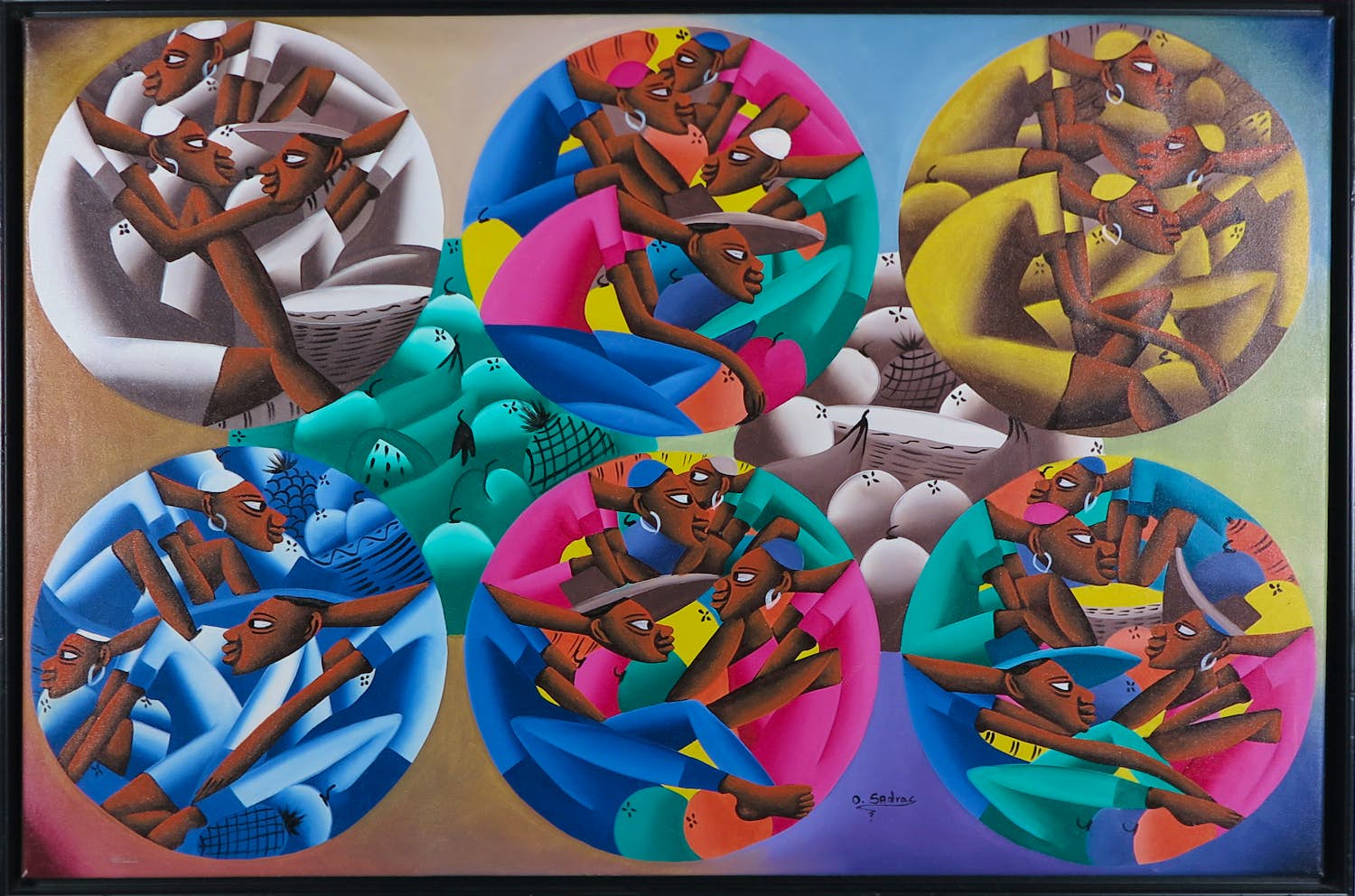 Onbekend - Acryl op doek, Zonder titel - Ingelijst kopen? Bied vanaf 40!