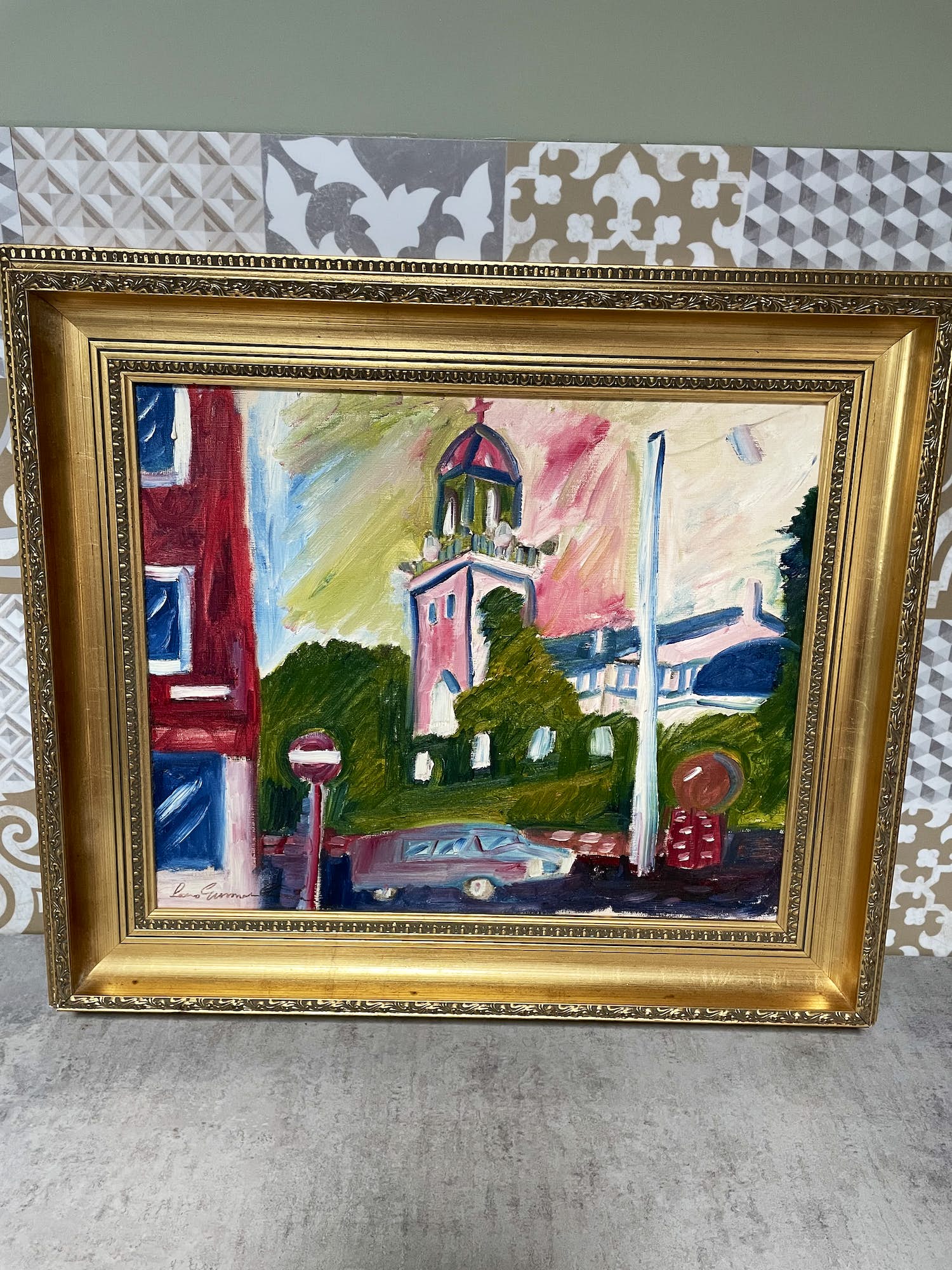 Niet of onleesbaar gesigneerd - Stadsgezicht met kerk kopen? Bied vanaf 1!