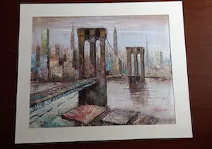 Niet of onleesbaar gesigneerd - New york Brooklyn Bridge kopen? Bied vanaf 1!