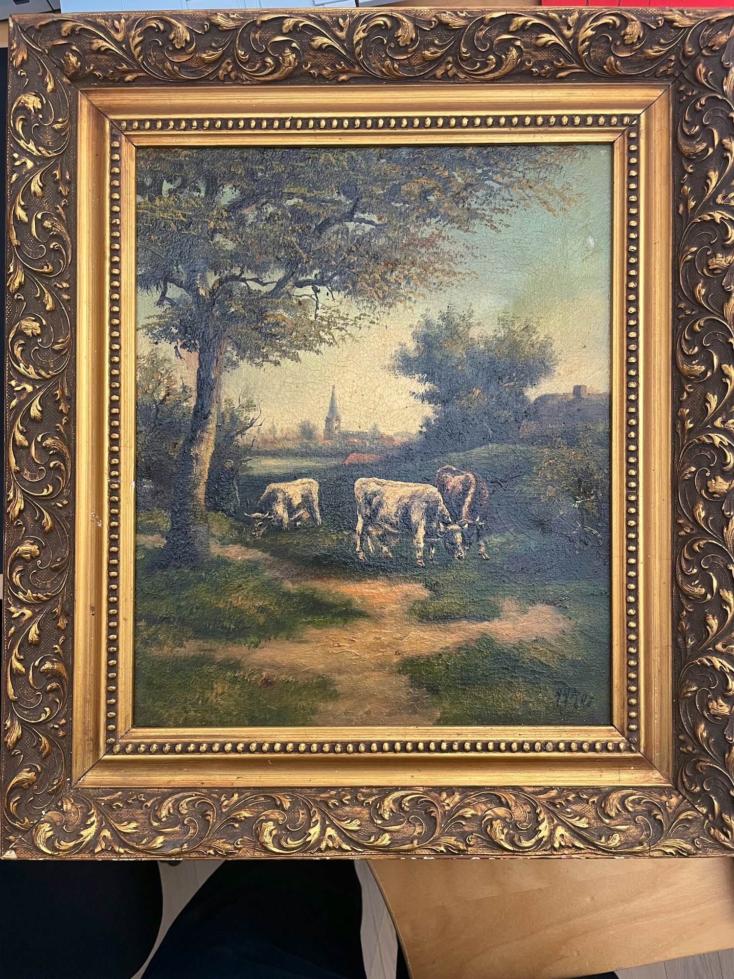 Onbekend - Landschap met koeien kopen? Bied vanaf 30!
