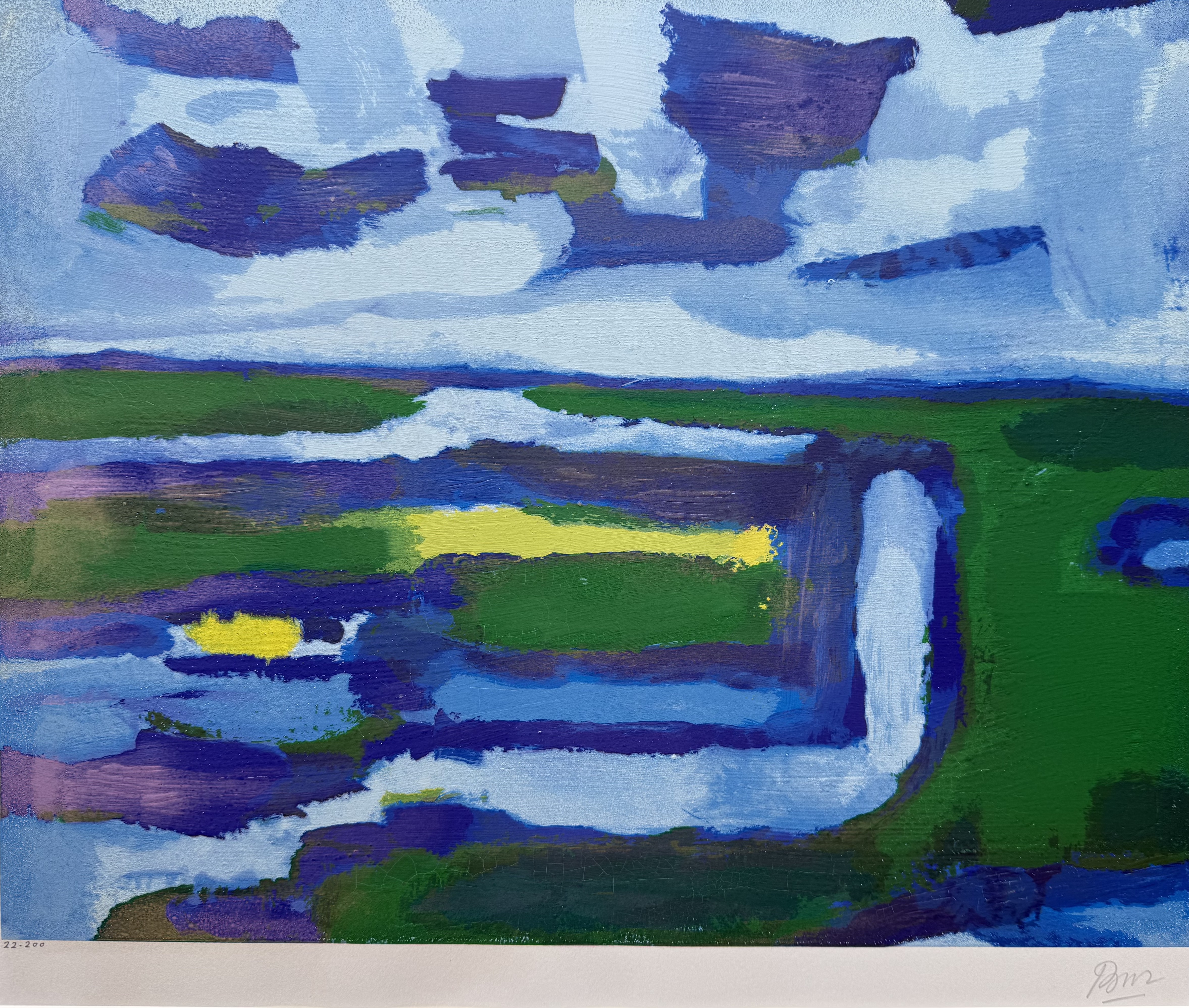 Gerrit Benner - handgesigneerde kleurenzeefdruk | 'Landschap' | ca.1981 kaufen? Bieten Sie von 3000!