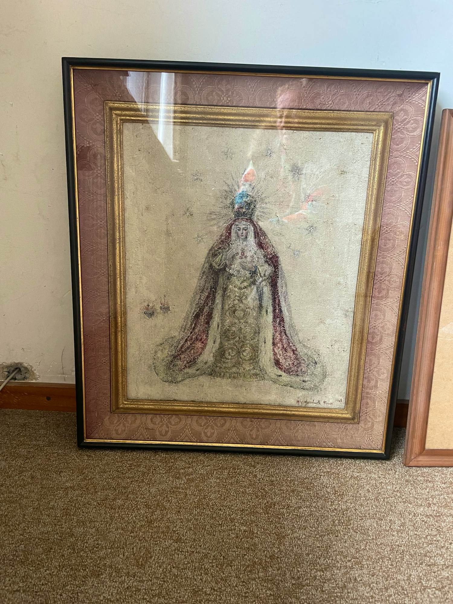 Onbekend - Moeder Maria met roze omlijsting kopen? Bied vanaf 30!