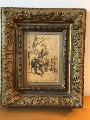 Mari ten Kate - Boerenmeisje met geit verkauft für € 60!