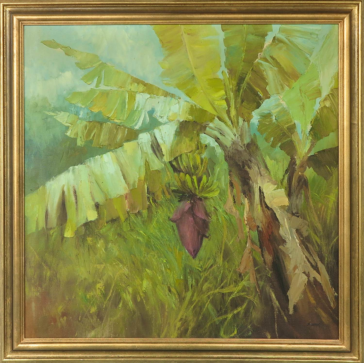 Onbekend - Olieverf op doek, Bananenboom kopen? Bied vanaf 100!