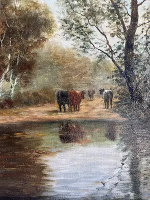 H.A. Willenborg - Boer geeft zijn koeien water aan het meer kopen? Bied vanaf 140!