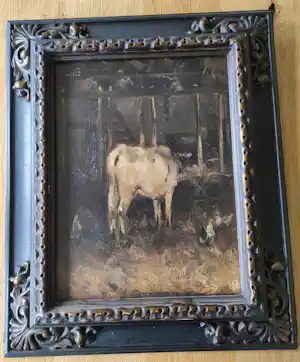 Felix Jansé - Olieverfschilderij met voorstelling van een koe in een stal verkauft für € 128!