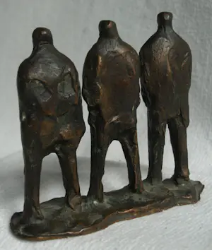 Brons (Onbekend) - Bronzen beeld , Drie Mannen kopen? Bied vanaf 100!