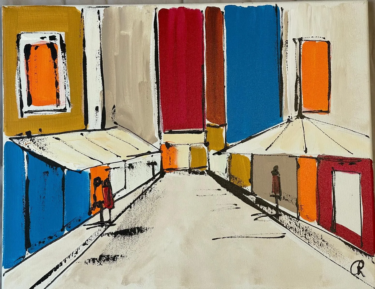 Onbekend - Stadsgezicht - abstract kopen? Bied vanaf 35!